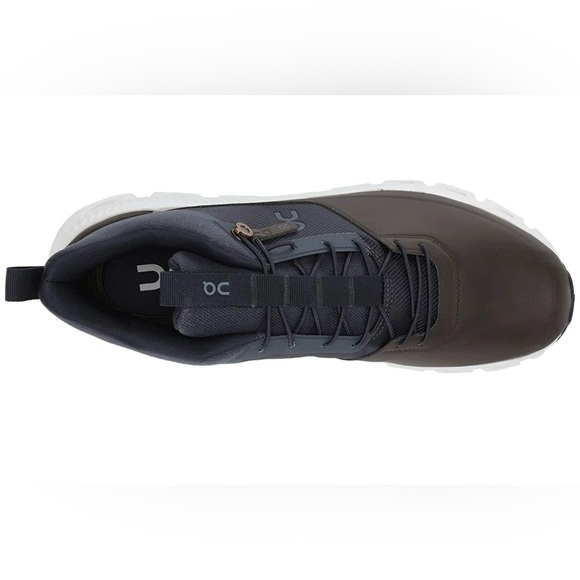 On Cloud Hi Lightweight Sneakers Blue Brown Leather Men’s Size 13 NEW - Picture 2 of 13